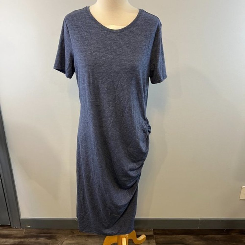 NWOT TREASURE &BOND Blue Side Ruched Body-Con Dress (L)? - Picture 10 of 10